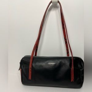 Fendissime Black Leather & Reptile Mini Bag